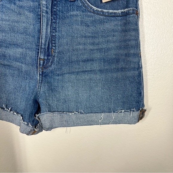Madewell Womens High Rise Blue Denim Jean Shorts Rolled Hem Size 28 NEW Cotton - Picture 3 of 8